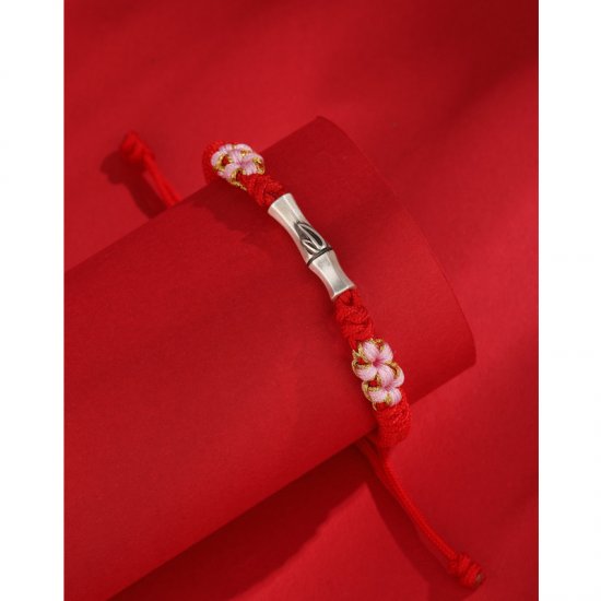 Red Color Charm Bracelet Bangle - Click Image to Close